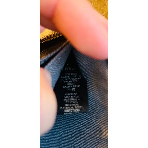 Fossil Wristlet Wallet Molly Gray Cowhide Leather Card Holder Pockets Zip Clutch - Picture 5 of 9